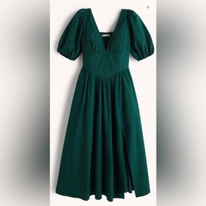 Abercrombie Puff Sleeve corset MIDI Dress